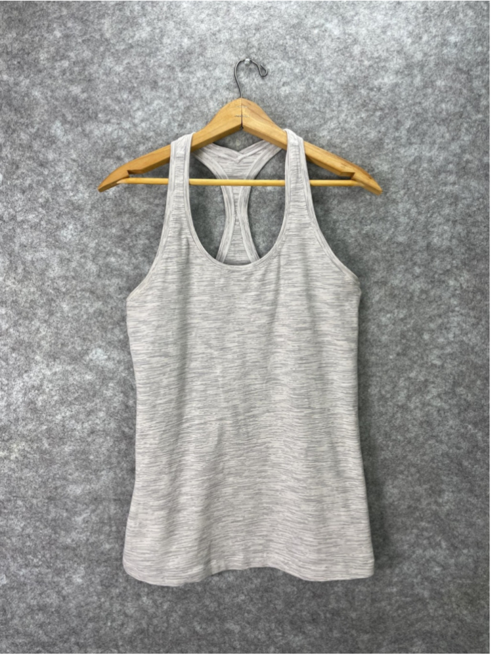 Lululemon Tank Top Womens 8? 10? Gray Cool Racerback Athletic Striped Yoga Gym